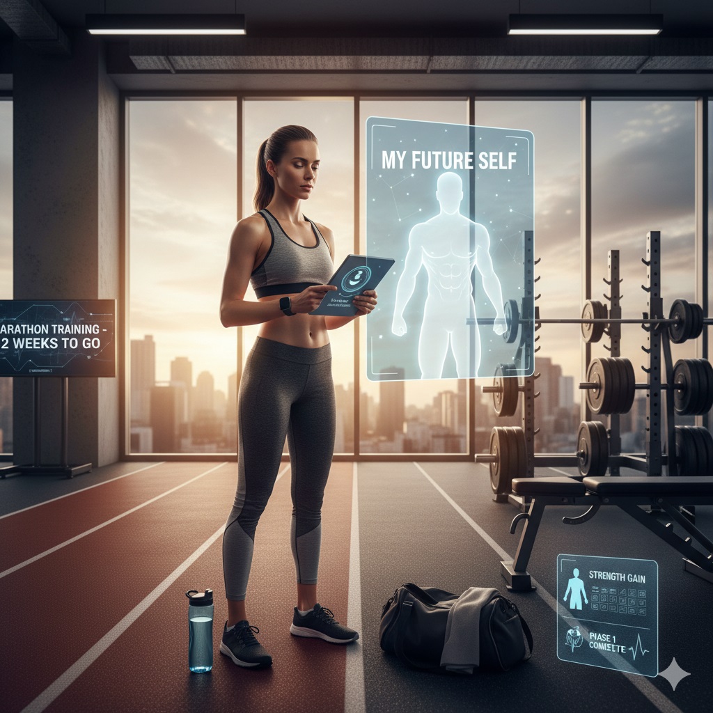 A person engaged in a fitness activity, representing the FitnessFlow app's purpose.